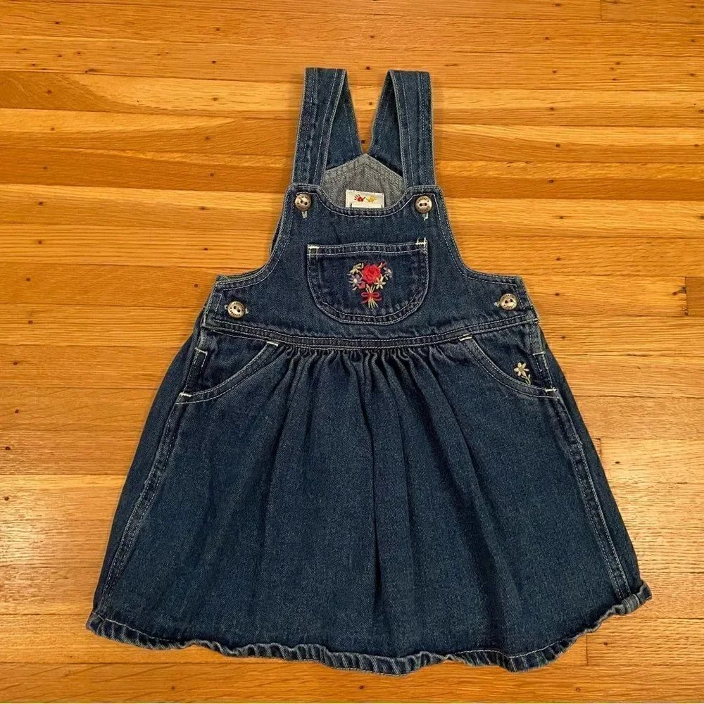 Carters Vintage jean embroidered floral dress